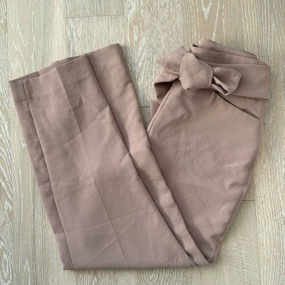 Wilfred Geneva High-Rise Tie-Waist Straight Ankle Trouser 27" Beige Sz6 - Picture 2 of 14